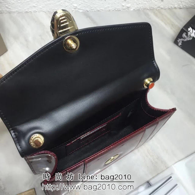 BVLGARI寶格麗 漆皮系列 小號 時尚 鏈條單肩斜挎包 34559 FYD1376
